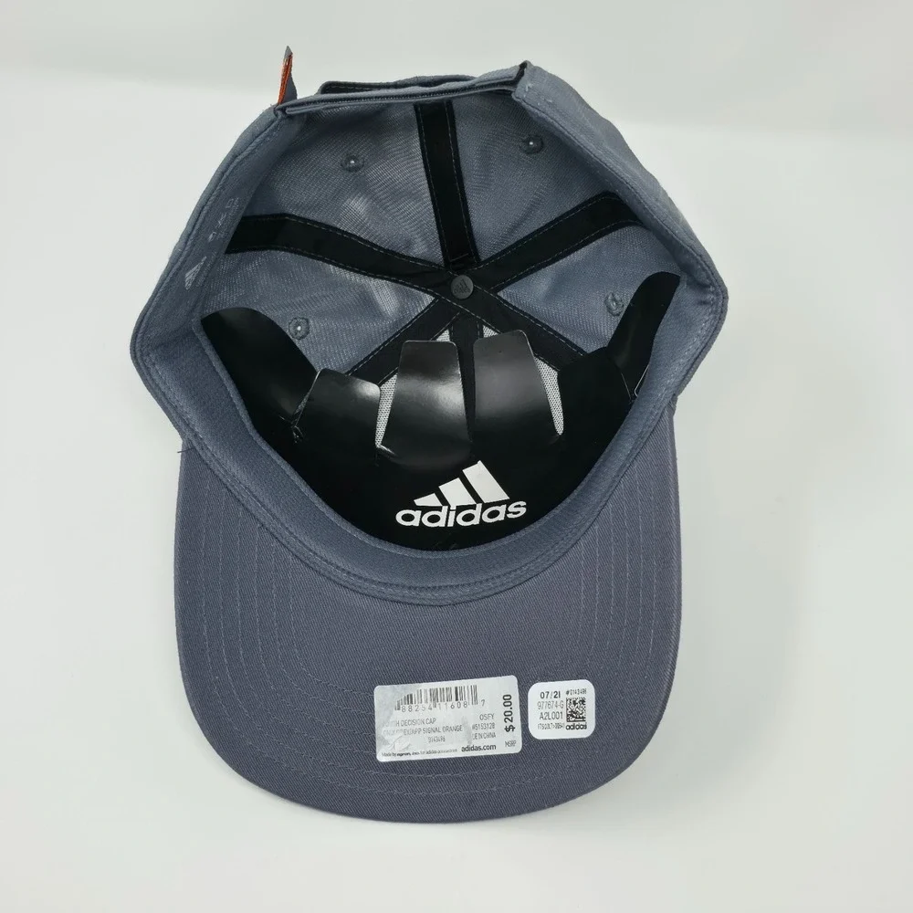Adidas Decision Youth Cap Gray/Orange Logo Boys Hat‎ Adjustable Strap Back OSFM - Picture 5 of 7
